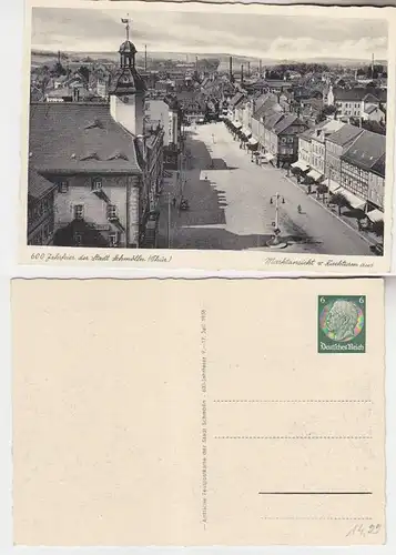 69965 Ak Ganzsache 600 Jahrfeier der Stadt Schmölln (Thür.) Marktansicht 1938