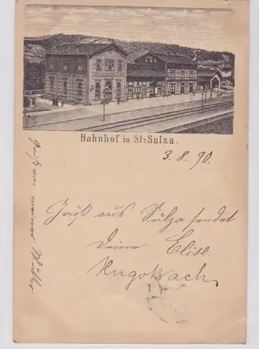 82709 Vorläufer Ak Bahnhof in St.Sulza in Thüringen 1890