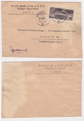 93117 AÉROPORT URSS Lettre postale Ouzbékistan Moscou - Berlin Zeppelinmarke 50 Kopeken 1936