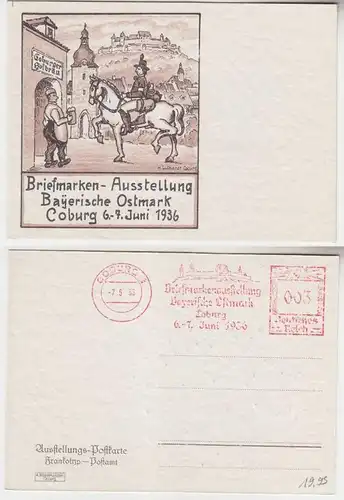 12907 Ak Briefmarken-Ausstellung Bayerische Ostmark Coburg 1936 Frankotyp