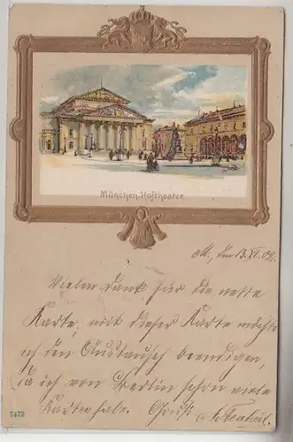 53764 Ak Munich Hoftheater 1902