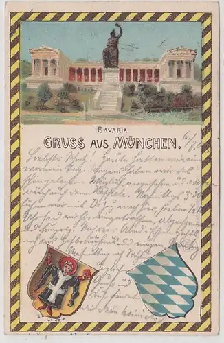 6003 Ak Lithographie Gruss de Munich 1902