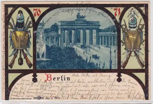 95051 Patriotika cadre Ak Berlin Brandenburgertor 1900