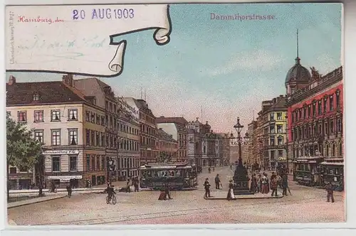 67824 Ak Hamburg Dammthorstrasse avec tramway 1903