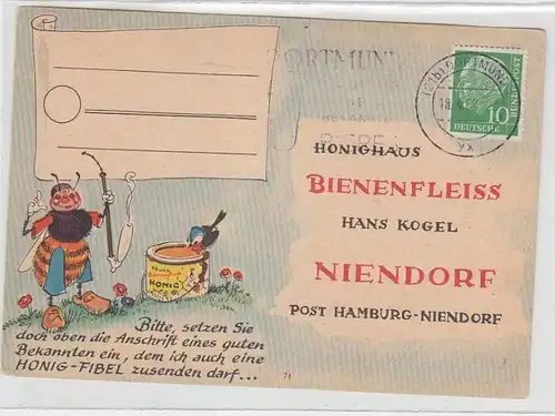 69963 Publicité Ak Niendorf Mielhaus Abeillesfleiss Hans Kogel 1950