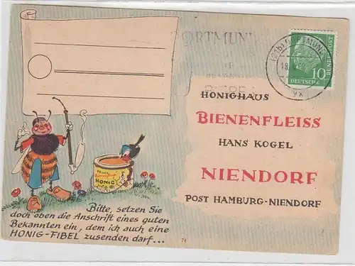 69963 Reklame Ak Niendorf Honighaus Bienenfleiss Hans Kogel 1950