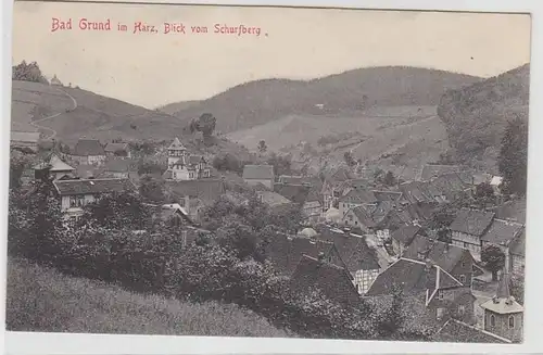 70086 Ak Bad Grund im Harz Blick vom Schurfberg 1910