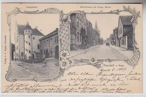 70197 Mehrbild Ak Neustadt am Rübenberge Mittelstraße, Amtgericht 1904