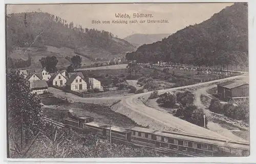 70792 Ak Wieda Südharz Blick vom Knicking nach der Untermühle 1919
