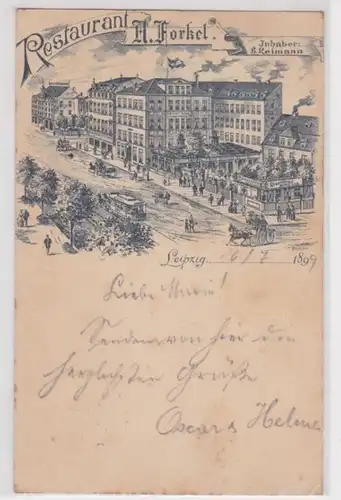 42749 Vorläufer Ak Leipzig Restaurant A.Forkel 1899