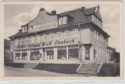 45080 Ak Zwönitz Geschäftshaus d.Fa.R. & A.Linnbach um 1930