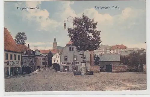 69764 Ak Dippoldiswalde Freiberger Platz mit Bäckerei um 1910