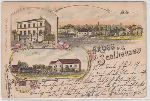 69877 Ak Lithographie Gruß aus Saalhausen 1901