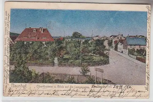69883 Ak Naunhof Oberförsterei und Blick auf die Langegasse 1906