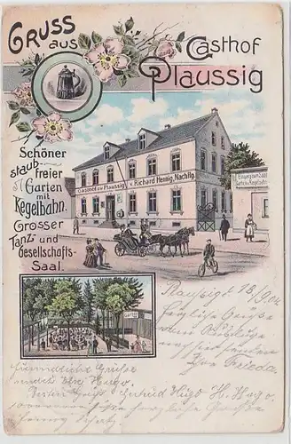 70099 Ak Lithografie Gruss aus Gasthof Plaussig 1904