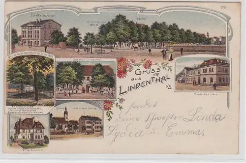 70247 Ak Lithografie Gruss aus Lindenthal i.S. Böhme's Restaurant usw. 1900