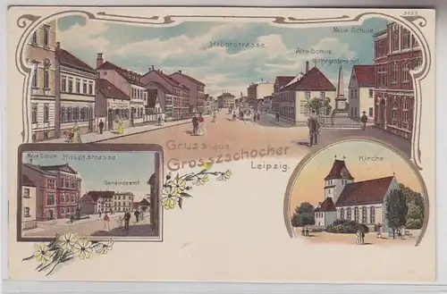 70245 Ak Lithografie Gruss aus Grosszschocher bei Leipzig um 1900