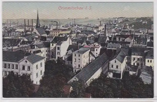 89024 Ak Blick über Crimmitschau in Sachsen Panoramaansicht um 1920