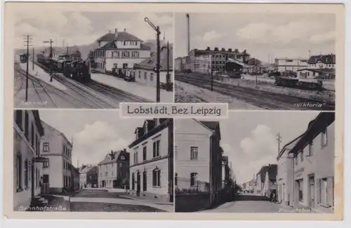 94970 Mehrbild Ak Lobstädt bei Borna Bahnhof, Bahnhofstraße usw. 1939