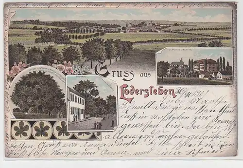69687 Ak Lithographie Gruß aus Lodersleben bei Querfurt 1901