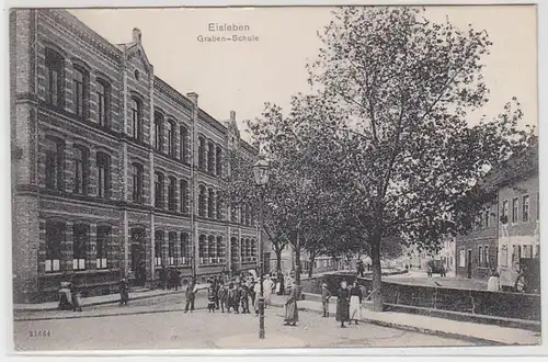 70575 Ak Eisleben Graben Schule 1913