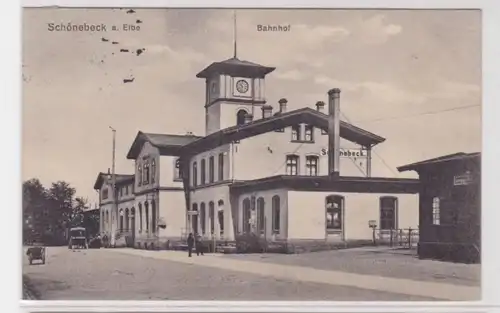 85394 Ak Schönebeck an der Elbe Bahnhof 1911