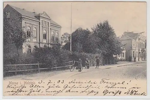 69164 Ak Marne in Holstein Strassenansicht 1903