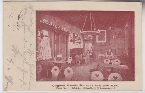 70908 Ak Düsseldorf Original Braun-Bauern-Schanke von Rob. Krall 1902