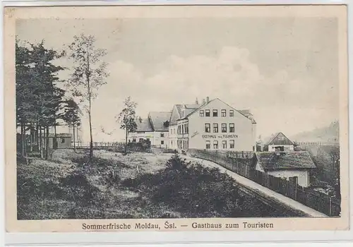 69715 Ak Sommerfrische Moldau Gasthaus zum Touristen 1923