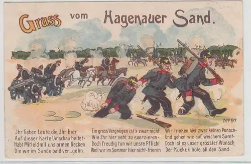 64876 Poste de terrain Ak Gruss von Hagenauer Sand 1916