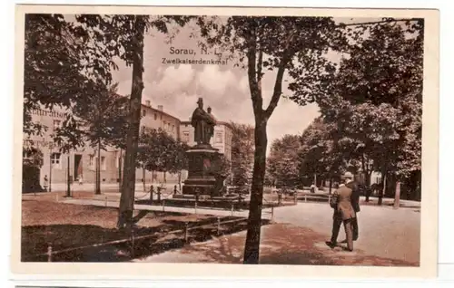 57228 Ak Sorau Niederlausitz Zweikaiserdenkmal 1928