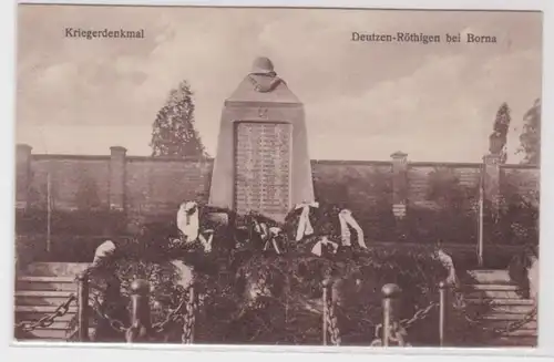 95814 Ak Deutzen-Röthigen bei Borna Kriegerdenkmal