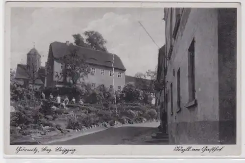 95718 Ak Görnitz District Leipzig Idylle am Gasthof vers 1930