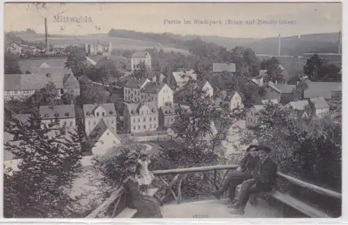 95274 Ak Mittweida Partie dans le parc de la ville Vue sur les villages de Neudöfchen 1916