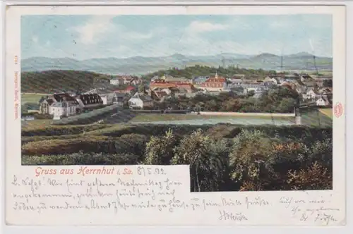 95169 Ak Gruss aus Herrnhut in Sachsen Panoramaansicht 1902