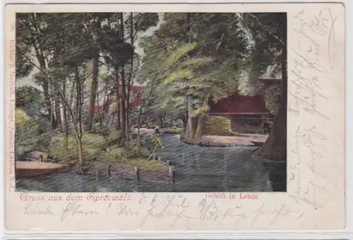 95055 Ak Gruss de la forêt de Spreewald - ferme à Lehde 1903