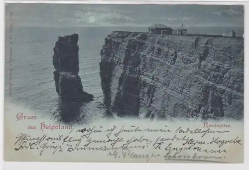 94845 Ak Salutation de Helgoland Vue totale Pointe nord 1898