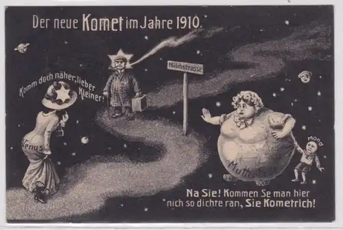 93809 Künstler Ak Der neue Komet im Jahr 1910
