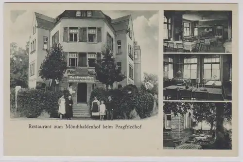 91918 Multi-image Ak Restaurant au Mönchhaldenhof près du cimetière de Prague vers 1920