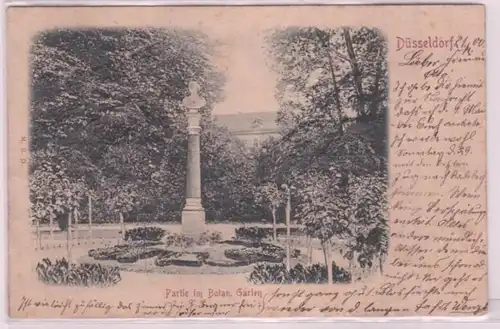 88715 Präge Ak Düsseldorf Partie im Botanischen Garten 1900