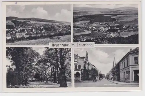 88409 Ak Neuenrade dans le Sauerland - Wall avec 1000 ans chênes route principale 1955