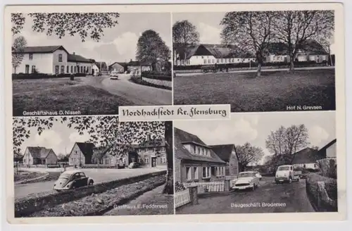 87577 Mehrbild Ak Nordhackstedt Kreis Flensburg Geschäftshaus, Hof, Gasthaus usw