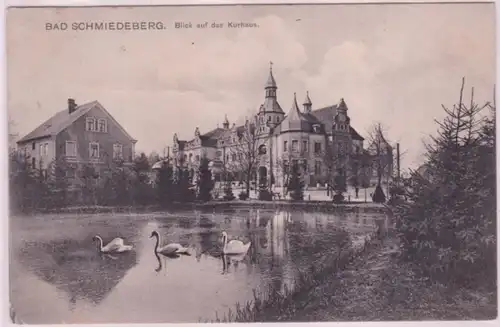 84584 Ak Bad Schmiedeberg Blick auf das Kurhaus mit Teich 1909