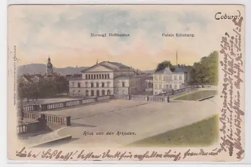 82229 Ak Coburg Hoftheater, Palais Edinburg, vue des Arcades 1906