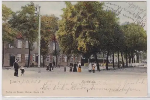 39335 Ak Dömitz in Mecklenburg - Blick auf den Marktplatz 1905