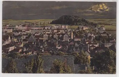 38483 Mondschein Ak Pössneck in Thüringen Totalansicht um 1910