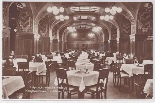 36159 AK Leipzig Auerbach's Keller Hauptrestaurant mittlerer Gang um 1920