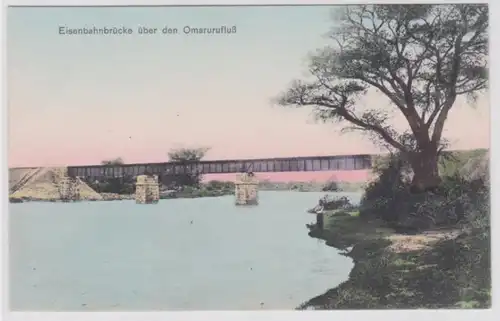 34081 Photo Ak Pont ferroviaire sur le fleuve Omaruru Allemagne-Afrique du Sud-Ouest