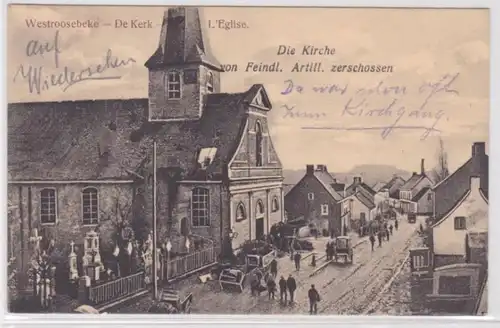 28838 Ak église de Westrozebeke par artillerie fine brisée 1916