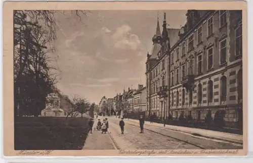 26229 Ak Münster Fürstenbergstraße avec maison de campagne et monument de paix 1916